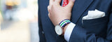 Daniel Wellington Classic Nottingham White Dial Two Tone NATO Strap Watch For Men - 0108DW Authentic Buy Shop Now