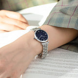 Emporio Armani Gianni T Bar Dark Blue Dial Silver Stainless Steel Watch For Women - AR11091 Authentic Buy Shop Now