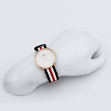 Daniel Wellington Classic Canterbury White Dial Two Tone Nylon Strap Watch For Men - DW00100002 Authentic Buy Shop Now