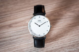 Daniel Wellington Classy Sheffield White Dial Black Leather Strap Watch For Women - DW00100080 Authentic Buy Shop Now