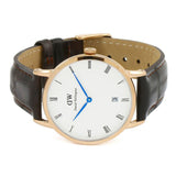 Daniel Wellington Dapper York White Dial Brown Leather Strap Watch For Women - DW00100093 Authentic Buy Shop Now