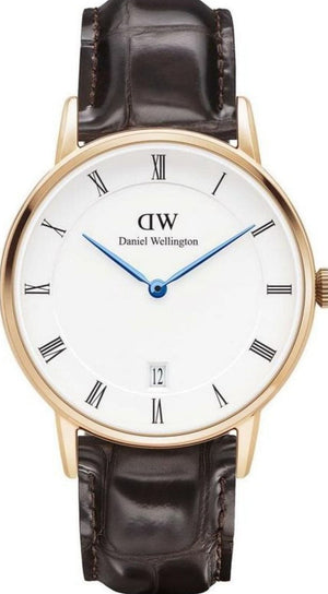 Daniel Wellington Dapper Sheffield White Dial Black Leather Strap Watch For Men - DW00100092 Authentic Buy Shop Now