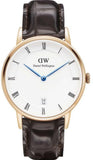 Daniel Wellington Dapper York White Dial Brown Leather Strap Watch For Women - DW00100093 Authentic Buy Shop Now