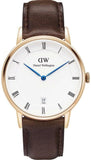 Daniel Wellington Dapper Bristol White Dial Brown Leather Strap Watch For Women - DW00100094 Authentic Buy Shop Now