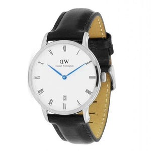 Daniel Wellington Dapper Sheffield White Dial Black Leather Strap Watch For Women - DW00100096 Authentic Buy Shop Now