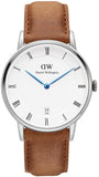 Daniel Wellington Dapper Durham Analog White Dial Brown Leather Strap Watch For Women - DW00100114 Authentic Buy Shop Now