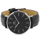 Daniel Wellington Classic Sheffield Black Dial Black Leather Strap Watch For Men - DW00100133 Authentic Buy Shop Now