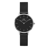 Daniel Wellington Petite Ashfield Black Dial Black Mesh Strap Watch For Women - DW00100246 Authentic Buy Shop Now