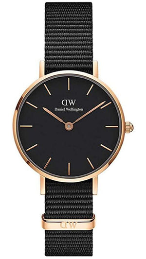 Daniel Wellington Petite Cornwall Black Dial Black Nylon Strap Watch for Women - DW00100247 Authentic Buy Shop Now