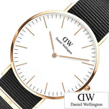 Daniel Wellington Classic Cornwall White Dial Black Nylon Strap Watch For Men - DW00100257 Authentic Buy Shop Now