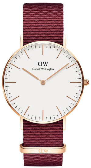 Daniel Wellington Classic Roselyn White Dial Red NATO Strap Watch For Women - DW00100271 Authentic Buy Shop Now