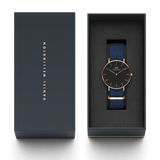 Daniel Wellington Classic Bayswater Black Dial Black NATO Strap Watch For Women - DW00100281 Authentic Buy Shop Now