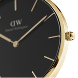 Daniel Wellington Petite Evergold Black Dial Gold Mesh Strap Watch For Women - DW00100345 Authentic Buy Shop Now