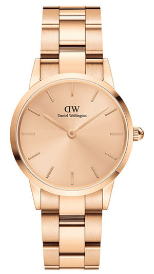 Daniel Wellington Iconic Link Unitone Rose Gold Dial Rose Gold Steel Strap Watch For Women - DW00100401 Authentic Buy Shop Now