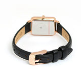 Daniel Wellington Quadro Sheffield Black Dial Black Leather Strap Watch For Women - DW00100435 Authentic Buy Shop Now