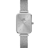 Daniel Wellington Quadro Unitone Silver Dial Silver Mesh Strap Watch For Women - DW00100486 Authentic Buy Shop Now