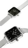 Daniel Wellington Quadro Studio Black Dial Silver Mesh Strap Watch For Women - DW00100522 Authentic Buy Shop Now