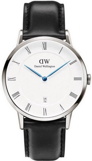 Daniel Wellington Dapper Sheffield White Dial Black Leather Strap Watch For Men - DW00100088 Authentic Buy Shop Now
