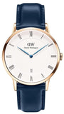 Daniel Wellington Dapper Somerset White Dial Blue Leather Strap Watch For Men - DW00100193 Authentic Buy Shop Now