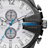 Diesel Mega Chief Chronograph White Dial Brown Leather Strap Watch For Men - DZ4280 Authentic Buy Shop Now