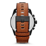 Diesel Mega Chief Quartz Black Dial Two Tone Leather Strap Watch For Men - DZ4305 Authentic Buy Shop Now