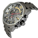 Diesel Mega Chief Chronograph Grey Dial Grey Steel Strap Watch For Men - DZ4421 Authentic Buy Shop Now