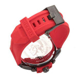 Diesel Mega Chief Chronograph Black Dial Red Silicone Strap Watch For Men - DZ4427 Authentic Buy Shop Now