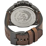 Diesel Mega Chief Chronograph Grey Dial Brown Leather Strap Watch For Men - DZ4463 Authentic Buy Shop Now