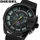Diesel Mega Chief Chronograph Black Dial Black Mesh Bracelet Watch For Men - DZ4514 Authentic Buy Shop Now