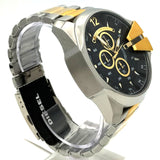 Diesel Mega Chief Chronograph Black Dial Two Tone Steel Strap Watch For Men - DZ4581 Authentic Buy Shop Now