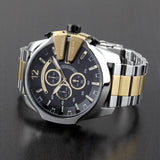 Diesel Mega Chief Chronograph Black Dial Two Tone Steel Strap Watch For Men - DZ4581 Authentic Buy Shop Now
