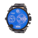 Diesel Big Daddy Blue Dial Black Leather Strap Watch For Men - DZ7127 Authentic Buy Shop Now