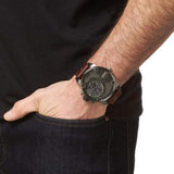 Diesel Little Daddy SBA Small Sized Grey Dial Brown Leather Strap Watch For Men - DZ7258 Authentic Buy Shop Now
