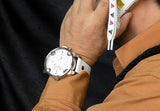 Diesel Badass Chronograph White Dial White Leather Strap Watch For Men - DZ7265 Authentic Buy Shop Now
