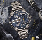 Diesel Big Daddy 2.0 Chronograph Blue Dial Grey Steel Strap Watch For Men - DZ7331 Authentic Buy Shop Now