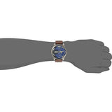 Diesel Mini Daddy Analog Blue Dial Brown Leather Strap Watch For Men - DZ7339 Authentic Buy Shop Now