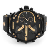 Diesel Mr Daddy 2.0 Chronograph Black Dial Black Leather Strap Watch For Men - DZ7350 Authentic Buy Shop Now