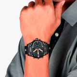 Diesel Mr Daddy 2.0 Chronograph Black Dial Black Leather Strap Watch For Men - DZ7350 Authentic Buy Shop Now