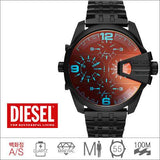 Diesel Uber Chief Chronograph Red Dial Black Steel Strap Watch For Men - DZ7373 Authentic Buy Shop Now