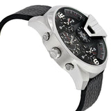 Diesel Uber Chief Oversized 4 Time Black Dial Leather Strap Watch For Men - DZ7376 Authentic Buy Shop Now