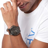 Diesel Mr Daddy Chronograph Grey Dial Brown Leather Strap Watch For Men - DZ7413 Authentic Buy Shop Now