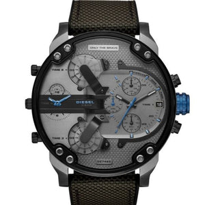 Diesel Mr Daddy 2.0 Chronograph Grey Dial Black Nylon Strap Watch For Men - DZ7420 Authentic Buy Shop Now