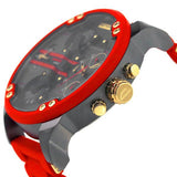 Diesel Mr Daddy 2.0 Chronograph Grey Dial Red Rubber Strap Watch For Men - DZ7430 Authentic Buy Shop Now