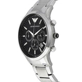 Emporio Armani Classic Chronograph Black Dial Silver Steel Strap Watch For Men - AR2434 Authentic Buy Shop Now