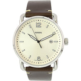 Fossil The Commuter White Dial Brown Leather Strap Watch for Men - FS5275 Authentic Buy Shop Now
