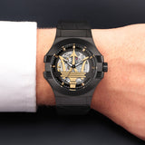 Maserati Potenza Skeleton Limited Edition Black Dial Black Leather Strap Watch For Men - R8821108027 Authentic Buy Shop Now