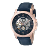 Fossil Grant Mechanical Blue Dial Blue Leather Strap Watch for Men - ME3054 Authentic Buy Shop Now