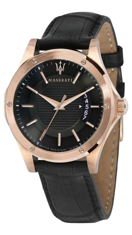 Maserati Circuito Black Dial Black Leather Strap Watch For Men - R8851127001 Authentic Buy Shop Now