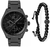 Hugo Boss Grand Prix Black Dial Black Steel Strap Watch for Men - 1513676 Authentic Buy Shop Now