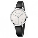 Calvin Klein Evan White Dial Black Leather Strap Watch for Women - K7B231CY Authentic Buy Shop Now